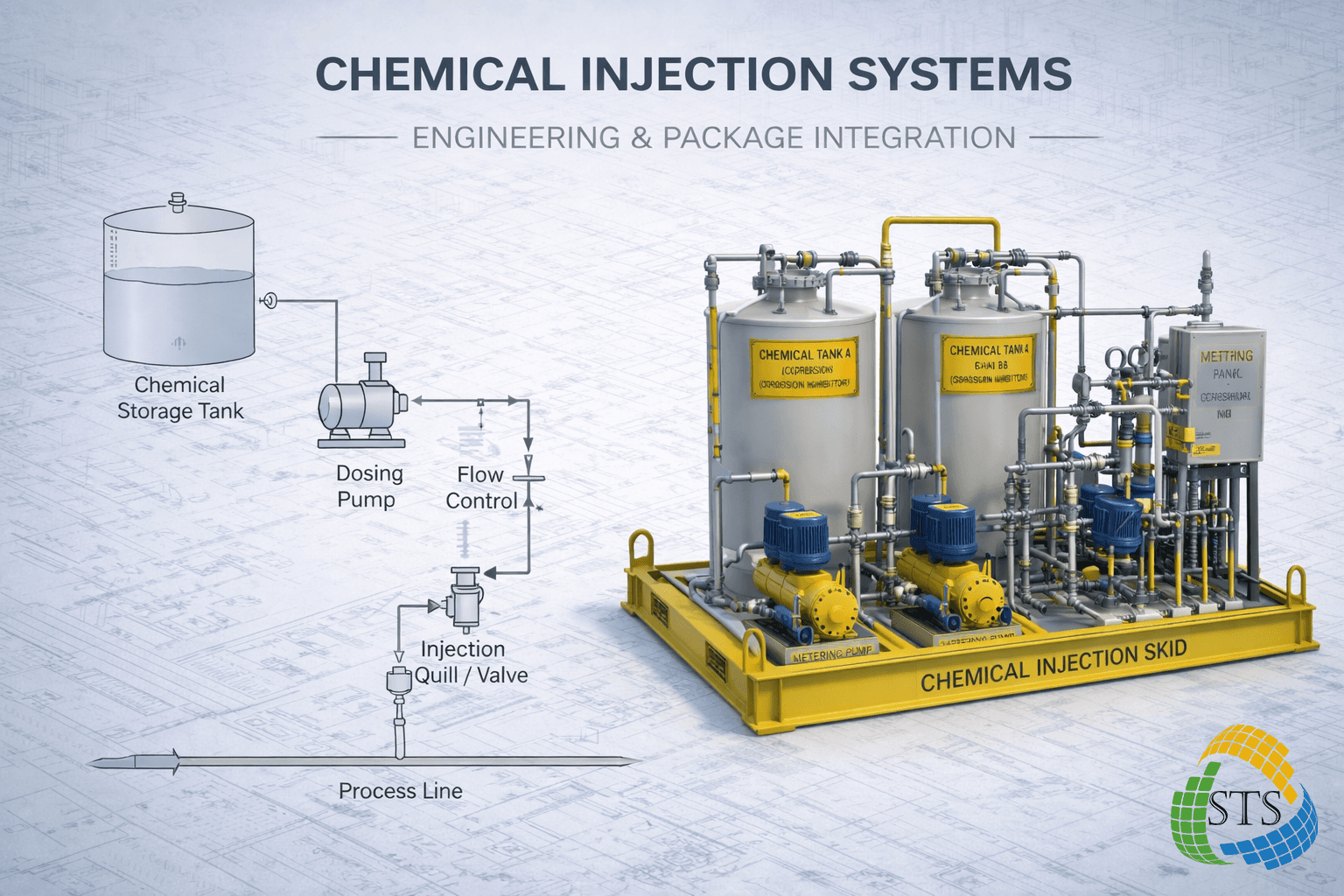Chemical injection skid package engineering visual