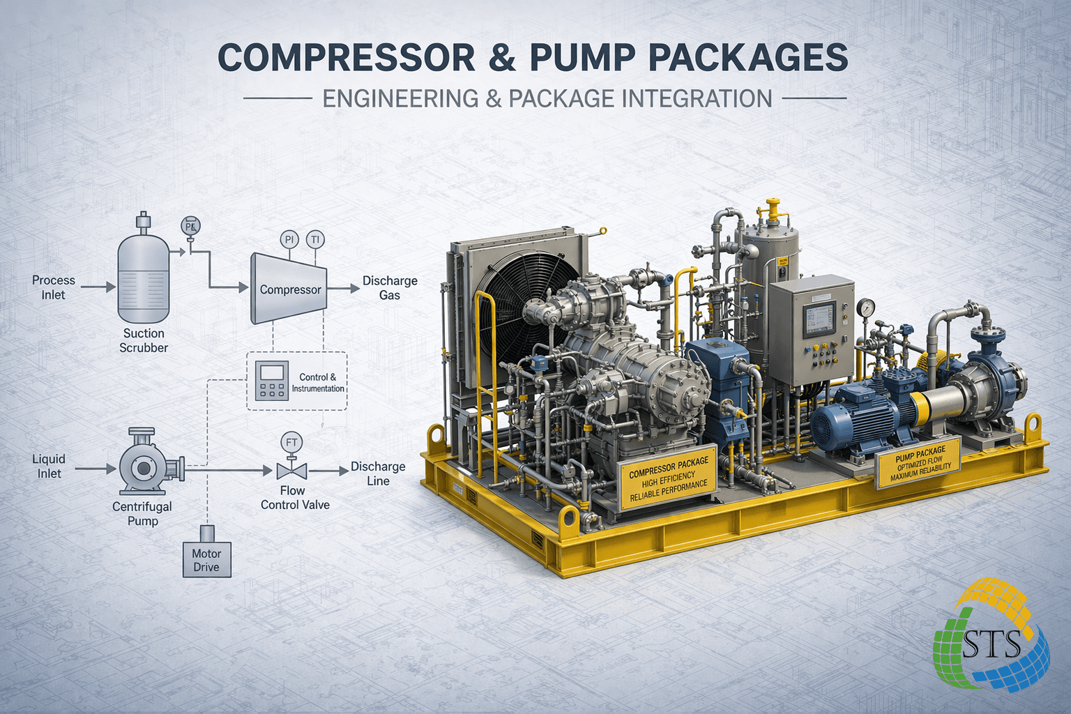 Compressor and pump package engineering visual